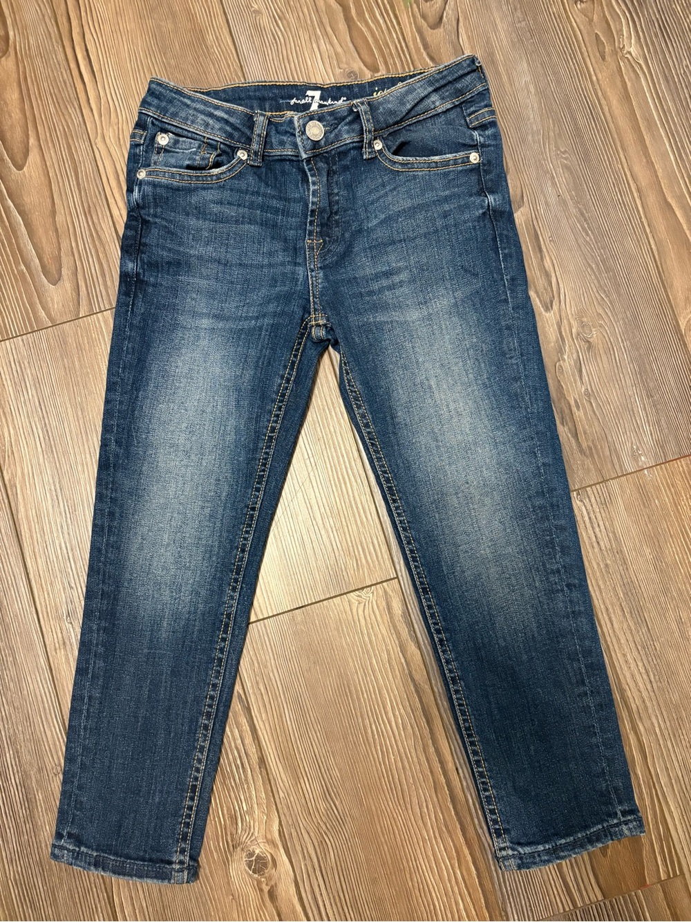 7 For All Mankind Josefina Dark Blue Skinny Boyfriend Jeans